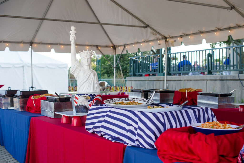 patriotic outdoor event decor