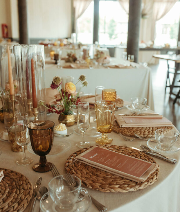 Reception table setting at Pritzlaff.