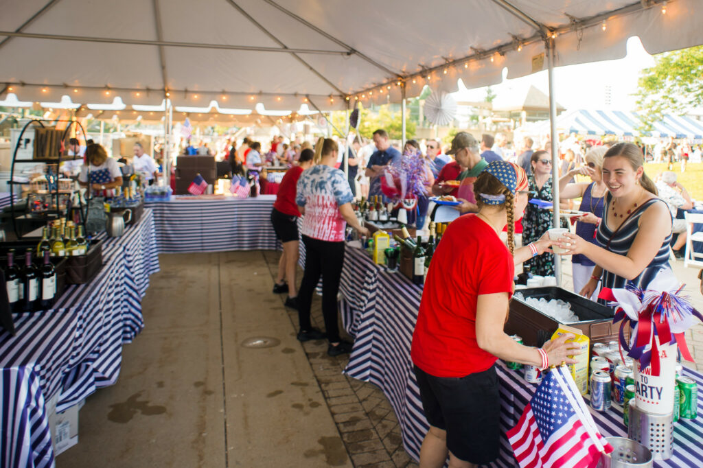 serving drinks to outdoor event attendees