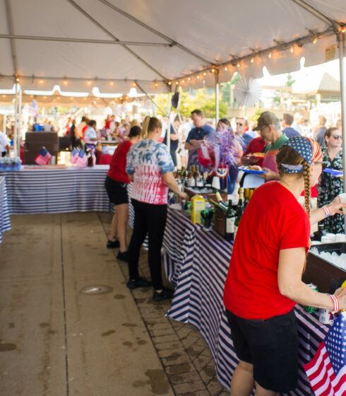 serving drinks to outdoor event attendees