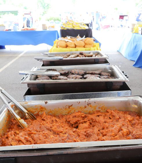 trays of hot food