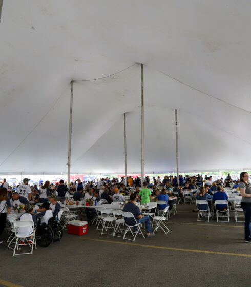 corporate tented tailgate event