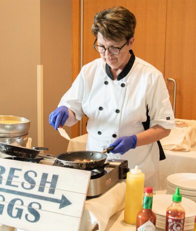 Zilli chef making an omelette