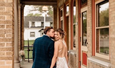 Wedding couple at Story Hill FireHouse